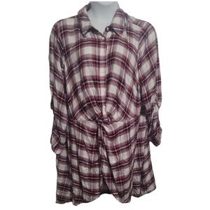 Lane Bryant Size 22 Button Down Flannel Tunic